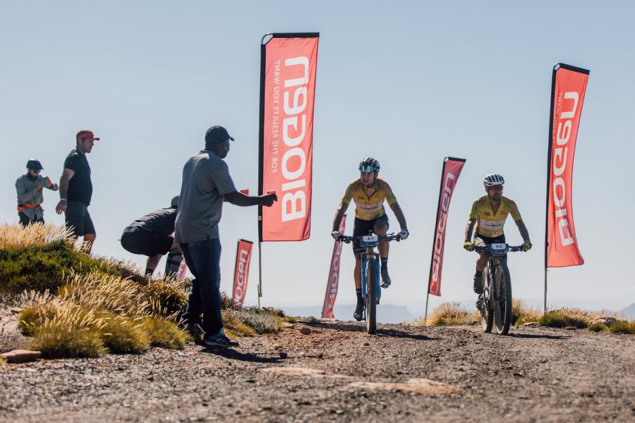 Tankwa Trek 2022 - Second stage race - South Africa. Filippo Colombo and Nino Schurter in yellow jersey.